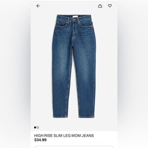 H&M HIGH RISE SLIM LEG MOM JEANS